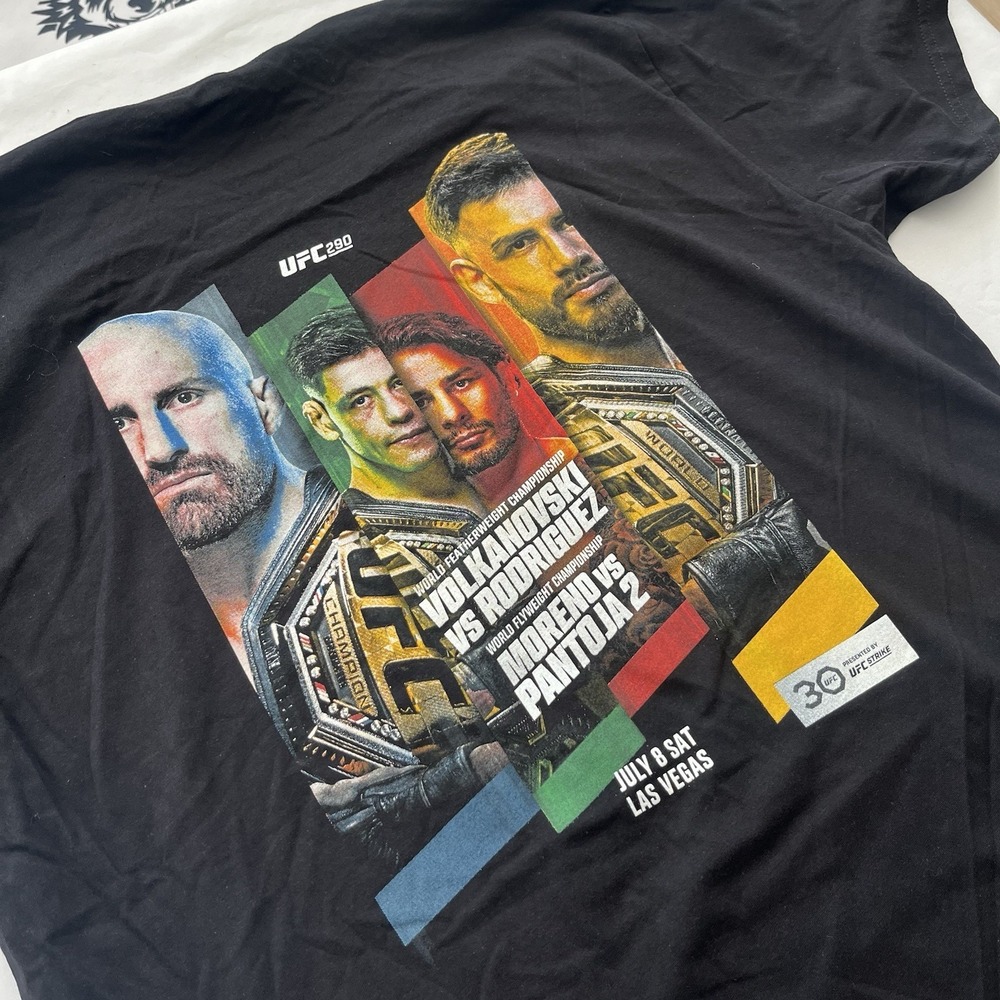 New UFC 290 Graphic T Shirt Size Large Black UFC Promo Volkanovski Vs Rodriguez